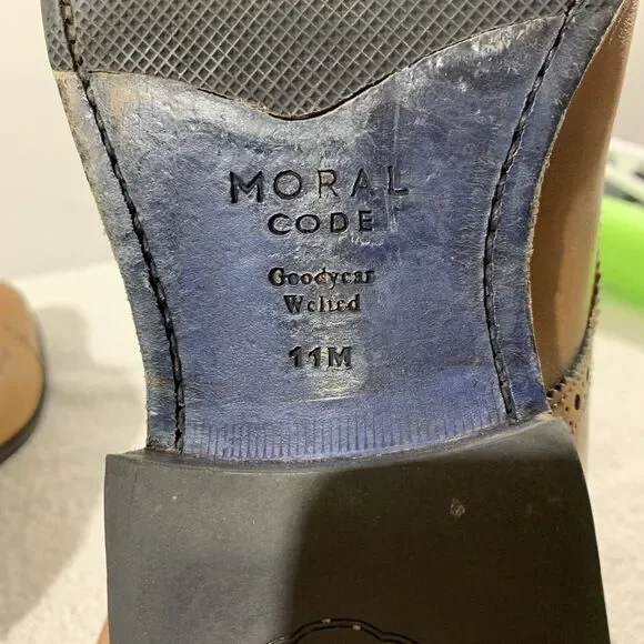 Moral Code Newton Cap Toe Oak Derby Dress Shoe Men’s 11 Oxfords - Picture 7 of 9